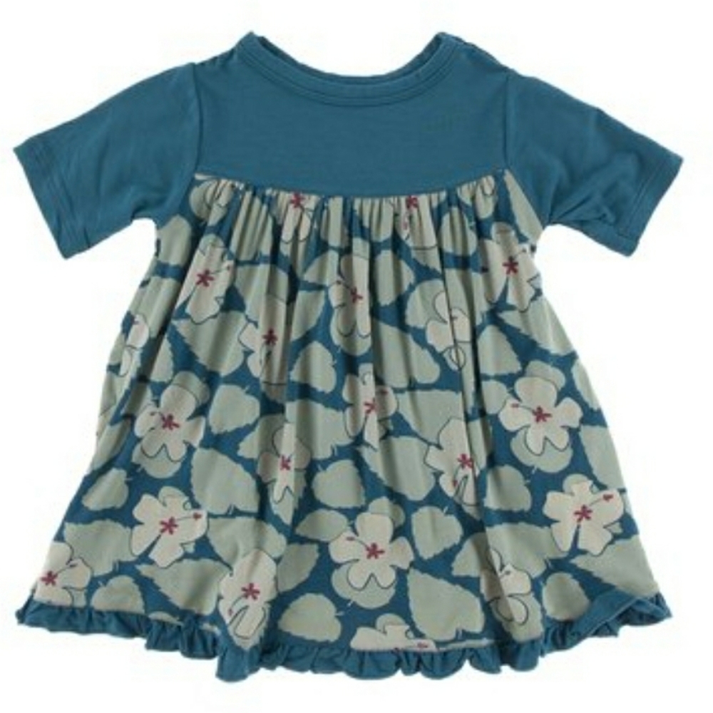 Kickee Pants Oasis Hibiscus Swing Dress size 4